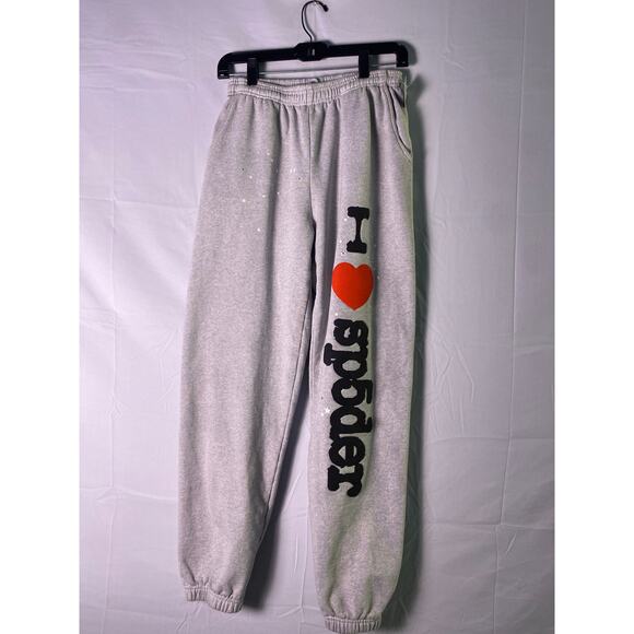 SP5DER Souvenir Heather Gray Sweatpants Pull On Bootleg Pants Men's Size Small - Picture 1 of 2
